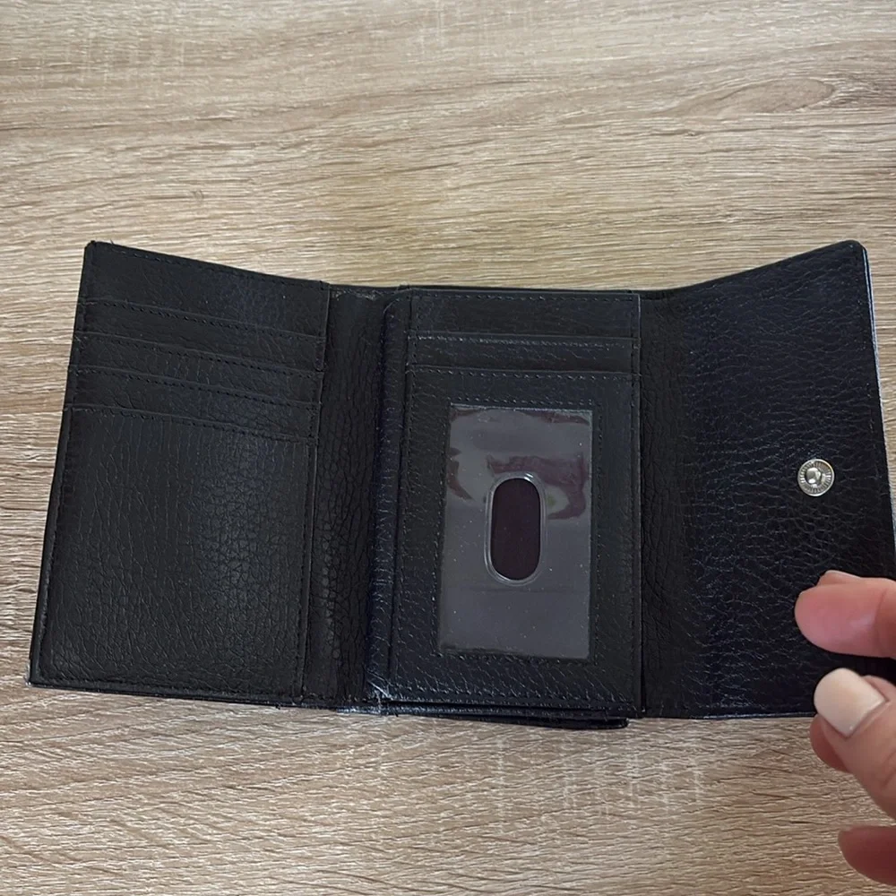 Leather Black Trifold Wallet